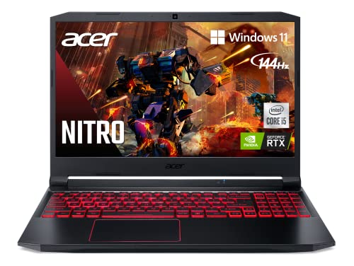 Acer Nitro 5 AN515-55-53E5 Gaming Laptop | Intel Core i5-10300H | NVIDIA GeForce RTX 3050 GPU | 15.6' FHD 144Hz IPS Display | 8GB DDR4 | 256GB NVMe SSD | Intel Wi-Fi 6 | Backlit Keyboard