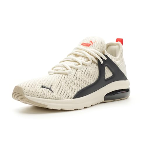 PUMA Men's ELECTRON 2.0 DOUBLEKNIT Sneaker, Pristine-Parisian Night-Cherry Tomato, 10