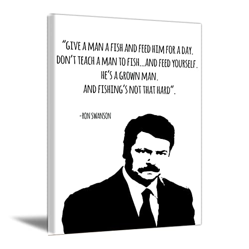Ron Swanson Motivational Quote Poster Office Wall Art Painting Funny Positive Quotes Wall Art Poster Ron Swanson Poster Inspirational Quote Wall Art Painting for Office Decor 16x24Inch Frameless