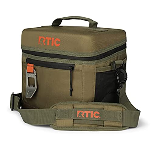RTIC 8 Can Everyday Cooler, Soft Sided Portable Insulated Cooling for Lunch, Beach, Drink, Beverage, Travel, Camping, Picnic, for Men and Women, Olive