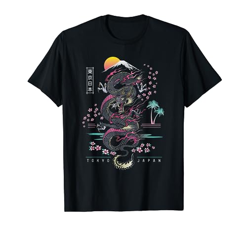 Japanese Tokyo Dragon Asian inspired retro 80’s style T-Shirt
