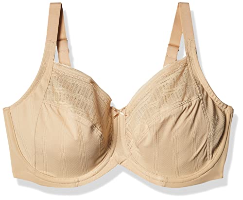 Lilyette womens Enchantment Lace Minimizer Underwire Bra, Black/Latte, 38C