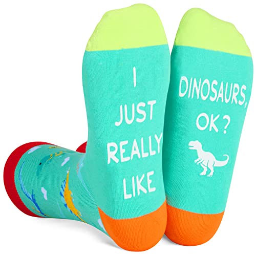 Zmart Unisex Funny Dinosaur Socks for Women Crazy Dino Socks Men, Novelty Dinosaur Gifts for Boys Dino Gifts Girls