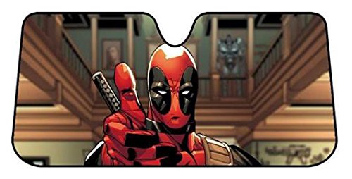 Plasticolor 003711R01 Marvel Deadpool Thumbs Up Accordion Style Car Truck SUV Front Windshield Sunshade