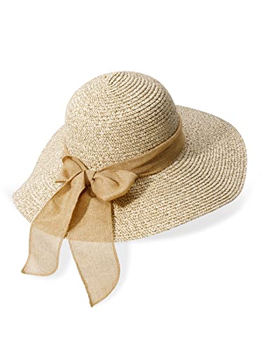 Womens Beach Straw Sun Hat: Large Ladies Foldable & Packable Floppy Hats with Wide Brim-UPF 50 UV Protection Summer Sunhat (Mixed Coffee)
