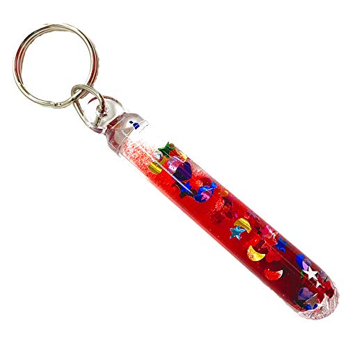 Star Magic Glitter Wand Key Chain Key Tag 1 Keyring, Keychain, Keytag, Key Chain, Key Tag, Key Ring (Red)