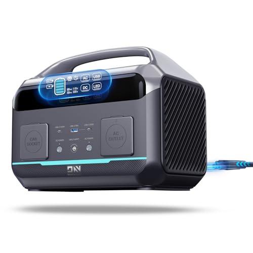 Fast Charging Portable Power Station 600W, 299Wh LiFePO4 Solar Generator for CPAP Home Use w/2 600W (Surge 1200W) AC Outlets & for Emergencies Home Outdoor Camping RV(Solar Panel Optional)