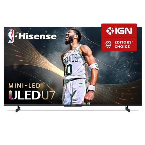 Hisense 65-Inch Class U7 Series Mini-LED ULED 4K UHD Google Smart TV (65U7K) - QLED, Native 144Hz, 1000-Nit, Dolby Vision IQ, Full Array Local Dimming, Game Mode Pro, Alexa Compatibility