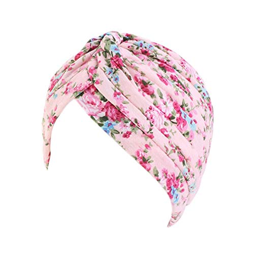 beauty YFJH Women's Cotton Turban Head Wrap Cancer Chemo Beanies Cap Headwear Cap Bonnet Hair Loss Hat (Pink)