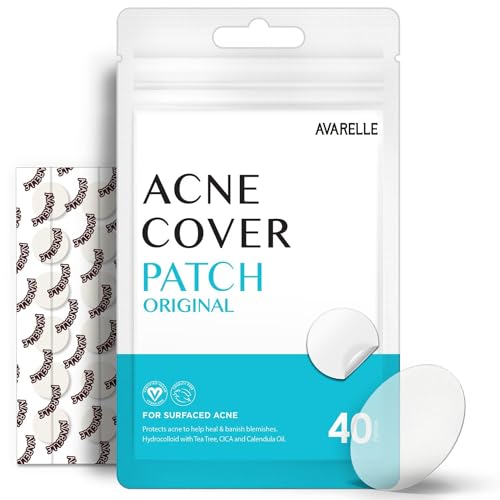 AVARELLE Acne Cover Patch, Now ZITOUT (40 Patches) | Hydrocolloid Acne Pimple Patches | Acne Patches for Face Blemishes and Breakouts | Tea Tree, Calendula. Cica | Vegan, Cruelty Free, Carbonfree