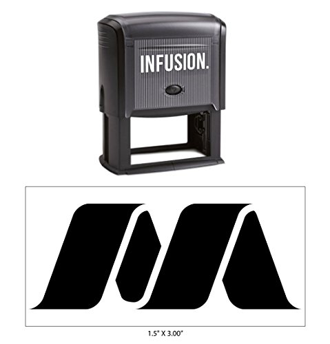 Infusion 1.5' X 3' Custom, Large, Rectangular Self-Inking Logo Stamp, Black