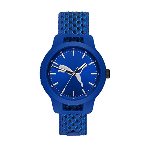PUMA Men Reset V1 Nylon Watch, Color: Blue/Blue (Model: P5057)