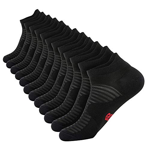 Compression Running Socks For Men and Women (6 Pairs), Ankle Socks with Arch Support, No Show Athletic Socks Low Cut for Running, Cycling, Golf