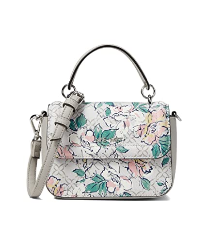 NINE WEST Antionetta Mini Flap Crossbody Dove Logo Floral One Size