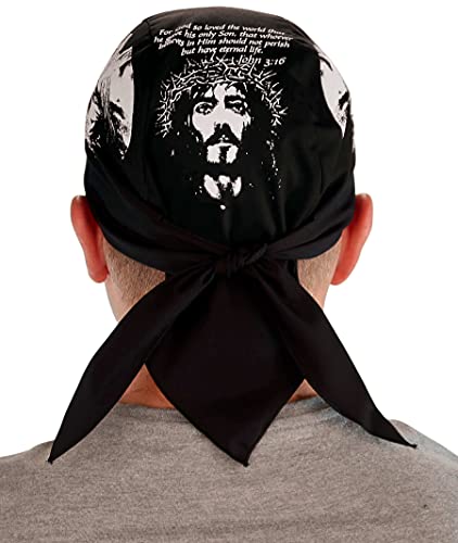 Sparkling EARTH Skull Caps Headwraps Doo Rags Do Rag - John 3:16 Black