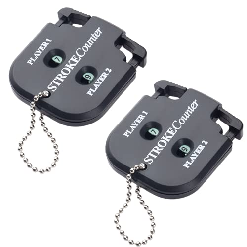 Helonge Golf Score Counter, 2 Pcs 2 Player Stroke Counter Golf Score Indicator 2 Digits Mini Square Golf Score Counters Handy Scorer Golf Count Shot Stroke Putt Score Counter for Golf Scoring Keeper