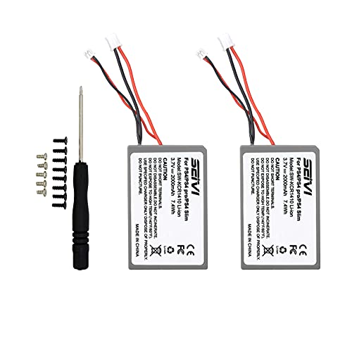 2 Pack 2000mAh LIP1522 Replacement Battery Compatible with Playstation 4 PS4 Dualshock 4 CUH-ZCT1E CUH-ZCT1H CUH-ZCT1U Wireless Controller (Big and Small Plug)