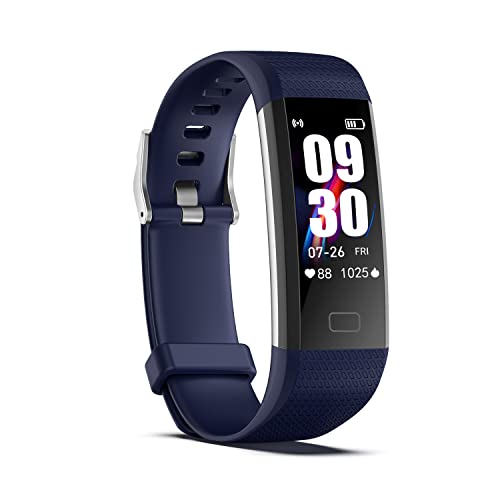 ENGERWALL Fitness Tracker with Step Counter/Calories/Stopwatch, Activity Tracker with Heart Rate Monitor, IP68, Health Tracker with Sleep Tracker, Smartwatch, Pedometer Watch for Women Men Kids