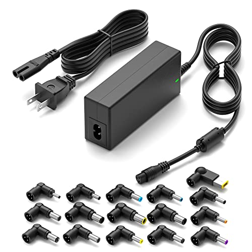 Powseed 65W Universal Laptop Charger for Dell HP Asus Acer Samsung Toshiba Lenovo IBM Sony Gateway Notebook Ultrabook Chromebook, DC Output 15V 16V 18.5V 19V 19.5V 20V Power Adapter Supply Cord 65W