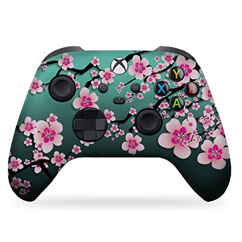 DreamController Cherry Blossom Custom X-box Controller Wireless compatible with X-box One/X-box Series X/S Proudly Customized in USA with Permanent HYDRO-DIP Printing (NOT JUST A SKIN)
