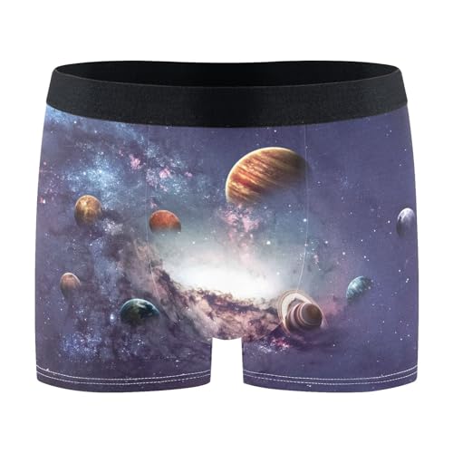 Vozoza Outer Space Planets Funny Men's Underwear Brief Underwear Boxers Briefs 1-Pack Unique Gifts for Men, M Multicolor