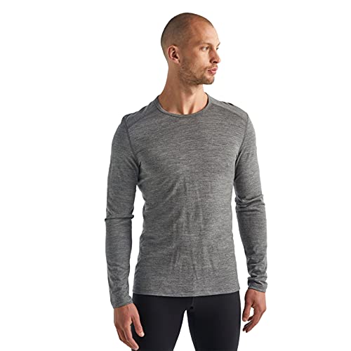 Icebreaker Oasis Mid-Weight Merino Long Sleeve Crewe Gritstone Heather 2 LG