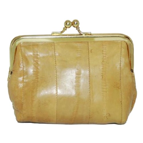 Eel skin Leather Coin Purse Snap Closure #E905
