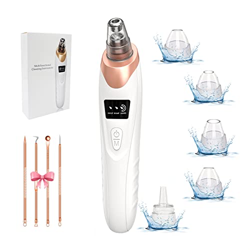 2024 Newest Blackhead Remover Pore Vacuum,Facial Pore Cleaner-5 Suction Power,5 Probes,USB Rechargeable Blackhead Vacuum Kit Electric Acne Extractor Tool for Adult