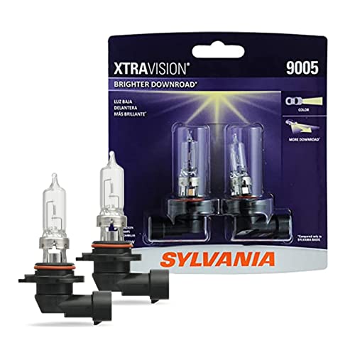 SYLVANIA 9005 XtraVision Halogen Headlight Bulb - High-Performance Halogen Car Headlight Bulb - Halogen Headlight Light Bulb with No Glare - Automotive Light Bulb - 2 Bulbs