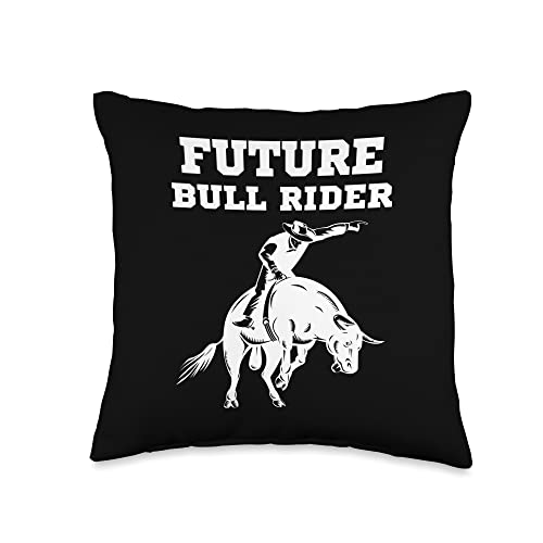 Halloween Costume Future Bull Rider Throw Pillow, 16x16, Multicolor