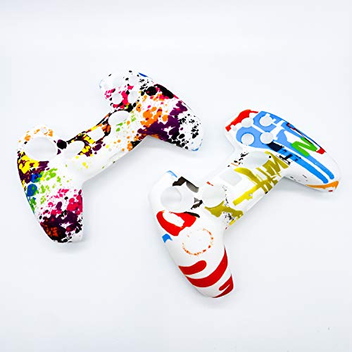 Lox Central - Silicone Gel Controller Cover Skin Protector Compatible for Playstation 5 PS5 (2X Controller) (Spray Paint and Splash) Leave a Review