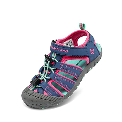 DREAM PAIRS Unisex-Child 181105K Athletic Outdoor Summer Sandal 181105/Blue/Fuchsia/Mint - 11 Little Kid