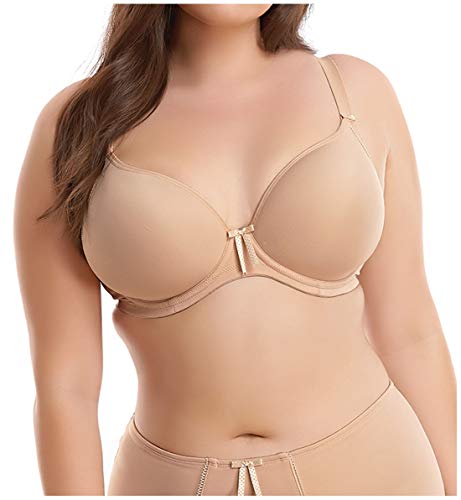 Elomi Bijou Molded Plunge Underwire Bra (8722),34H,Sand