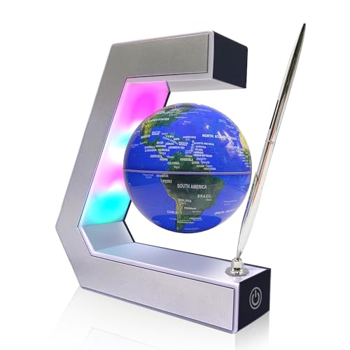 Flagest Magnetic Levitation Globe with LED Lights & Touch Control and Pen, Floating Globes for Educational Home Office Desk Bookshelf Decor, Birthday Holiday Christmas Creative Gift(3.3 Inches Globe)