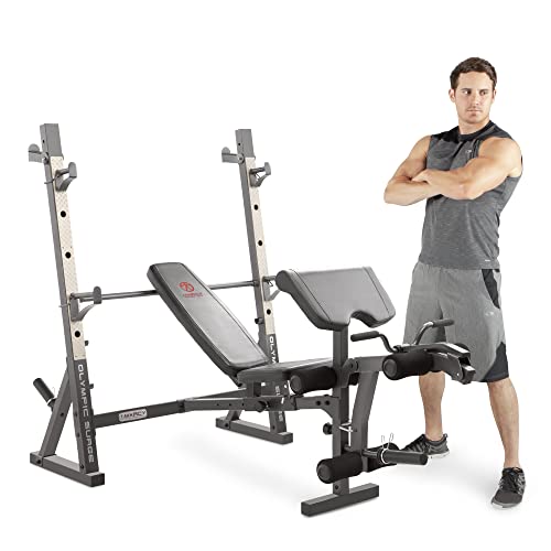 Marcy Olympic Weight Bench Incline for Full-Body Workout MD-857, Grey/Black