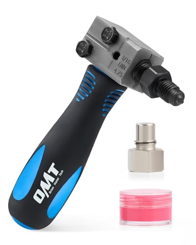 Orion Motor Tech Double Flare Tool, Brake Line Flaring Tool Kit for 3/16' Tubing, 45 Degree SAE Double Flare Tool for Brake Lines, Automotive Brake Line Flaring Tool for Copper Steel Nickel Tubing