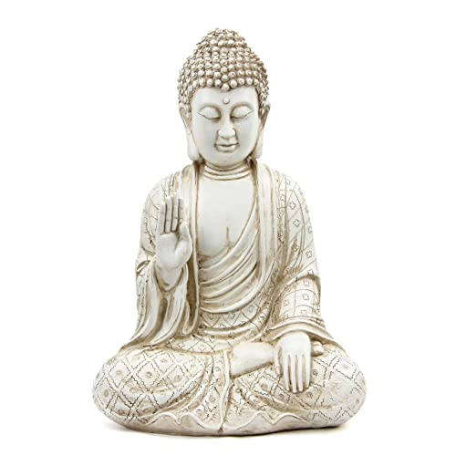 Leekung Buddha statue for home decor accents,laughing buddah statue for meditation zen garden spiritual room feng shui desk table yoga decor,small buda budda home decorations gifts antique ivory white