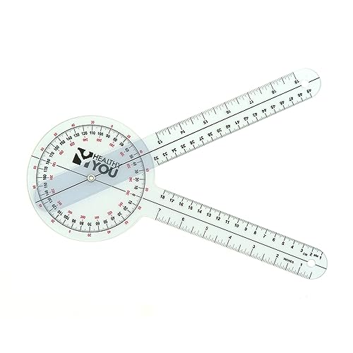 Healthy You 12 Inch Large Goniometer 360 Degree - Physical Therapy Range of Motion