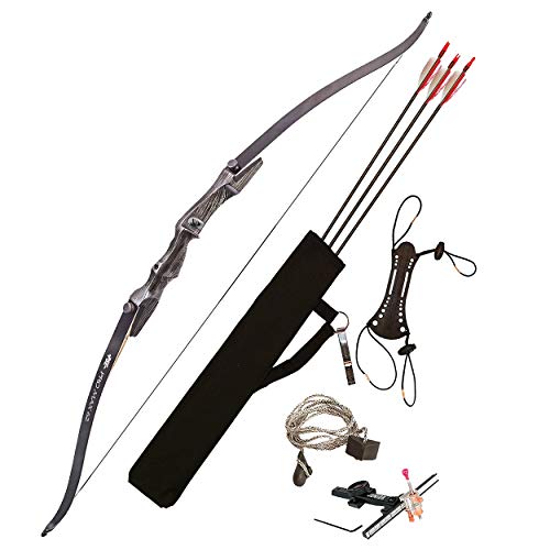 PSE ARCHERY Pro Max Takedown 62' Recurve Bow Package Set For Adults, Youth & Beginners- Draw 25LB Pull- Adjustable Sight & More