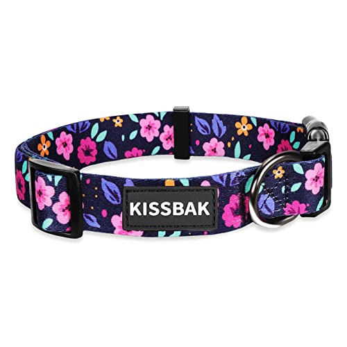 KISSBAK Dog Collar for Small Dogs - Special Design Cute Girl Dog Pet Collar Soft Adjustable Fancy Floral Girl Puppy Dog Collars (XS, Floral)