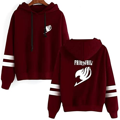 FJHYEEBN Unisex Japan Anime Fairy Tail Hoodie Manga Streetwear Hip Hop Pullover Tops for Men