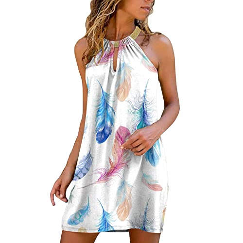 Women Print Dress 2023 Easter Day Valentine's Day St. Patrick's Day Generic Black Dresses Knee Length Front Mini Dress Casual Cap Flowy Short Sleeve Dress