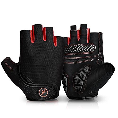 MOREOK-Cycling Gloves Bike Gloves for Men/Women-[5MM Gel Pad] Biking Gloves DEEP Balck-XL