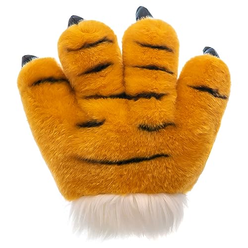 LEUNG Tiger Claw Glove Plush Glove Winter Warm Tiger Cosplay Party Favor Prop