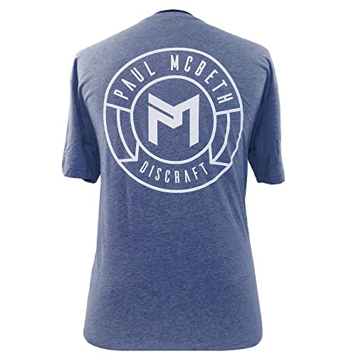 Discraft Paul McBeth Circle Logo Short Sleeve Disc Golf T-Shirt - Navy Blue - L