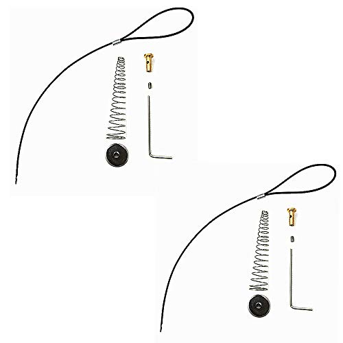 Gate Latch Cable Pull Gate Opener Adjustable from 2' to 6' Posts Stainless Steel Spring 2 Pack(Black)