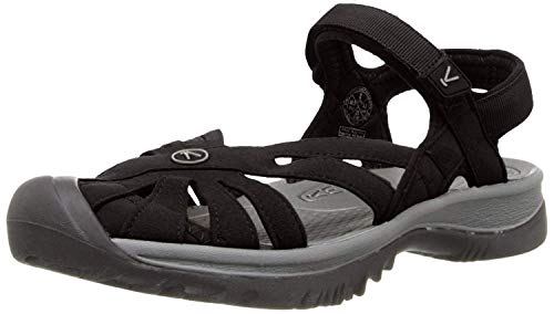 KEEN womens Rose Casual Closed Toe Water Shoe, Black/Neutral Gray, 10.5 US