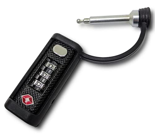 TSA Approved Tactical Gun Case Lock | Protective Rubber Sleeve & Cut-Resistant MonoShaft | Child Safe | Secure Single Shaft Padlock for Guns Luggage Rifles Pistols & Revolver Cases