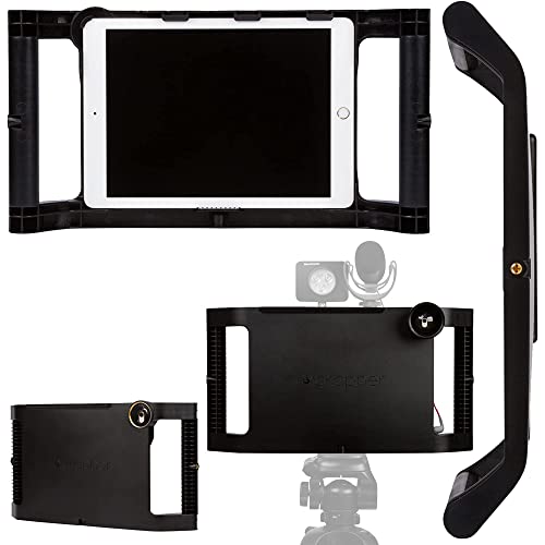 iOgrapher iPad Case with Handles for Tripod and Lens Adapter - iPad Stabilizer for Mini 4th, 5th, and 6th Gen - Tablet Case for Recording and Photos - iPad Holder for Tripod (Black)