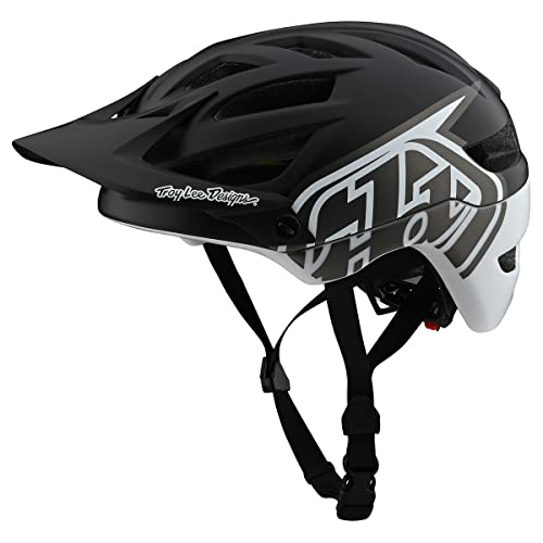 Troy Lee Designs Adult | Trail | All Mountain | Mountain Bike A1 MIPS Classic Helmet - (Black/White, Small)